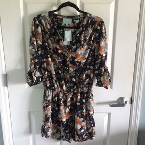 Floral multi colored romper!